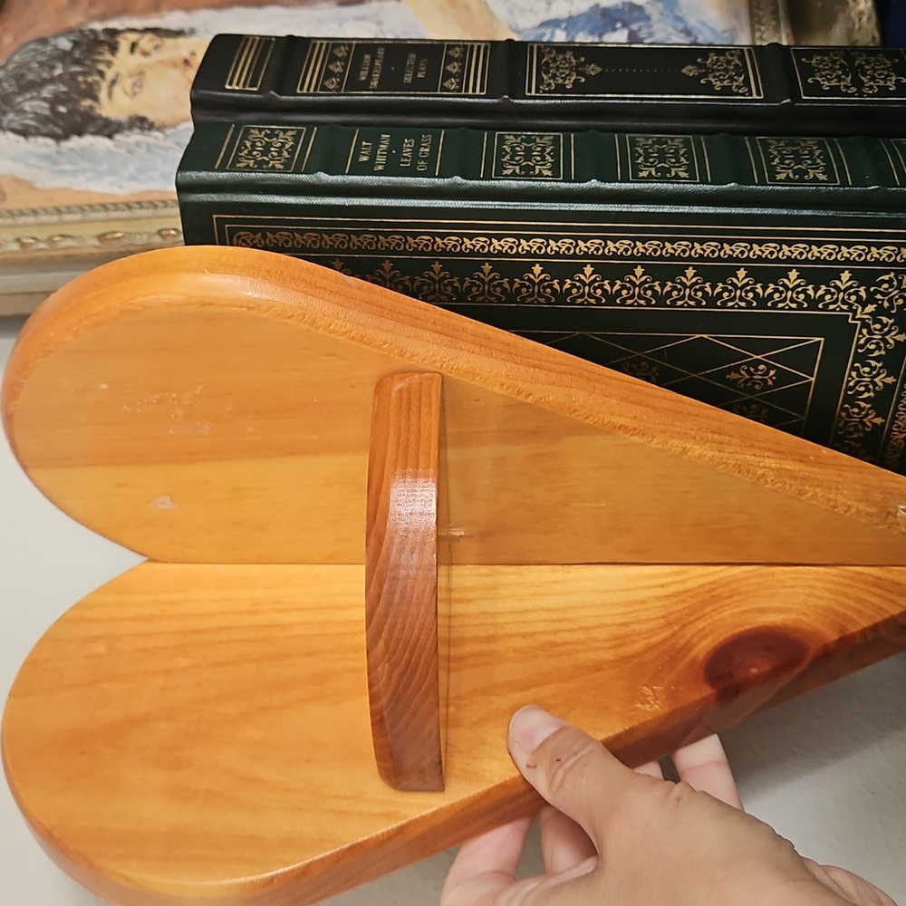 heart shaped Wood corner shelf or bookend See Back
